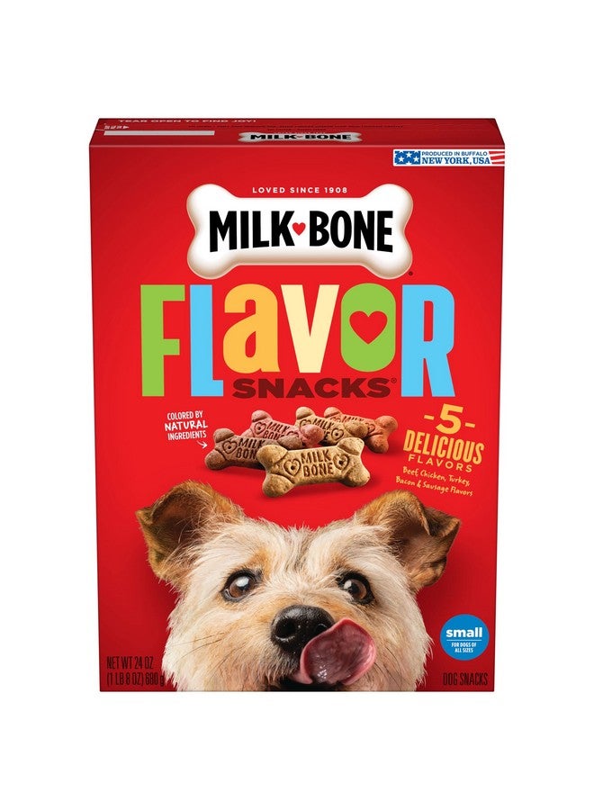 MILK-BONE Milk-Bone Flavor Snacks Dog Treats, Small Biscuits, 24 Ounce Crunchy Texture Helps Reduce Tartar  - Image 1