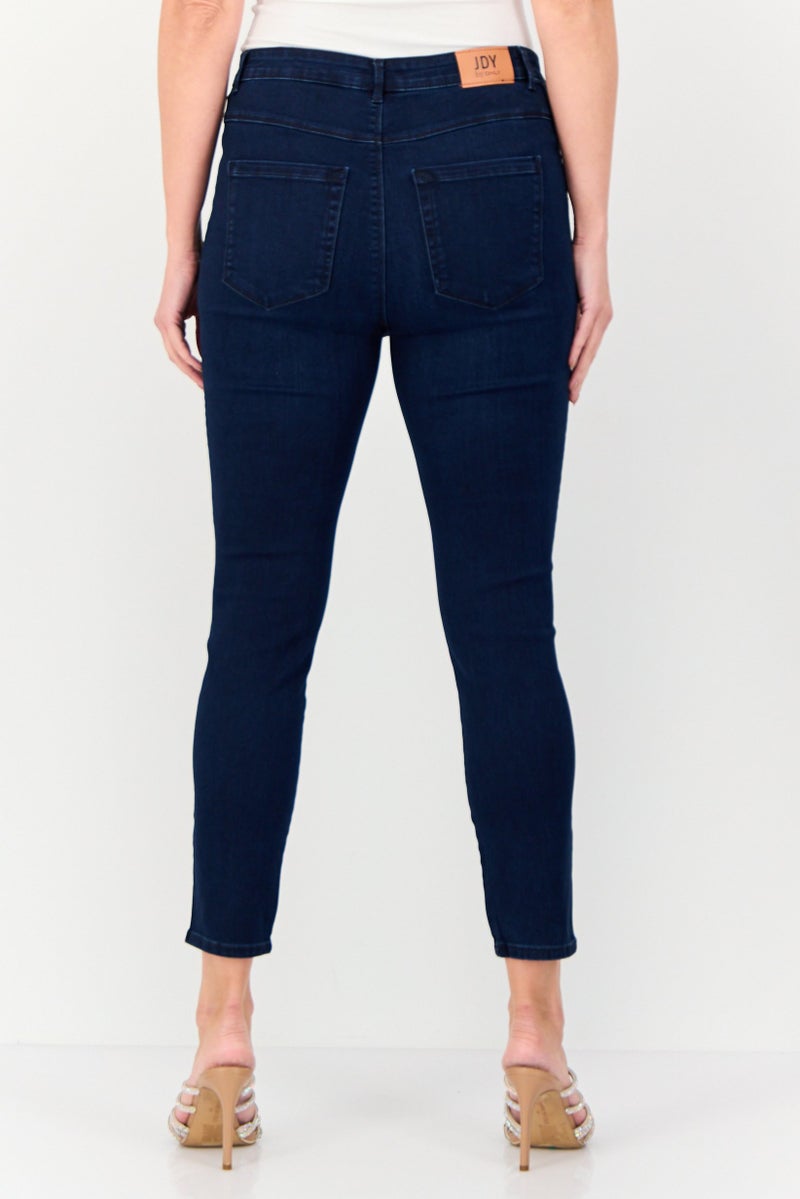 ONLY Jdy By Only Women Regular Fit Solid Stretchable Jeans, Navy  - Image 4