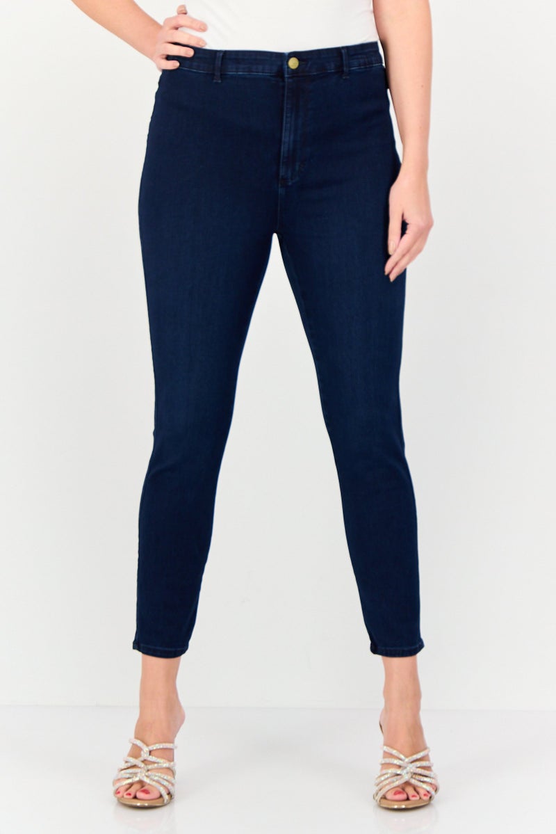 ONLY Jdy By Only Women Regular Fit Solid Stretchable Jeans, Navy  - Image 1