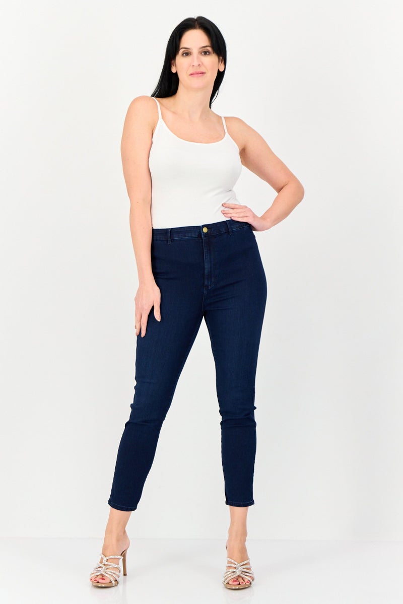 ONLY Jdy By Only Women Regular Fit Solid Stretchable Jeans, Navy  - Image 3