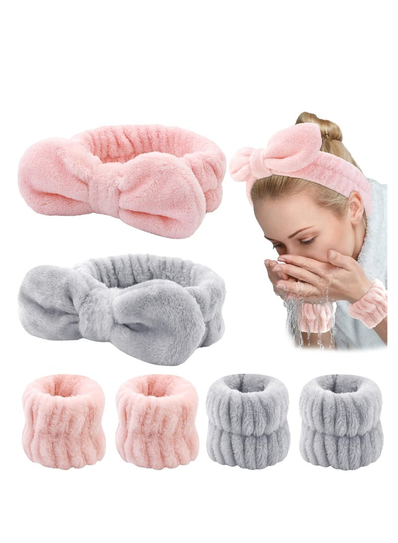 Loquat 6 PCS Spa Headband  Wristband Set for Face Washing  Skincare - Image 1