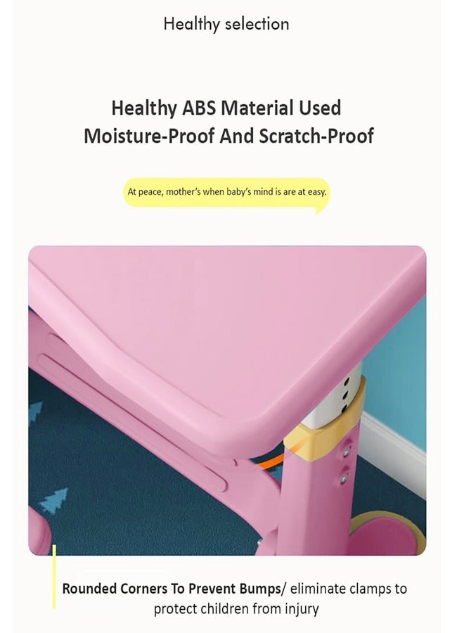 فاشون هوم تصميم مريح حديث كرسي مكتب الطالب قابل للتعديل الارتفاع مع درج تخزين مصباح حامل كتب دراسة القراءة والرسم طاولة مكتب وكرسي مجموعة أثاث للأطفال 70 × 45.5 × 70 و 34 × 37 × 72 سم - Image 4