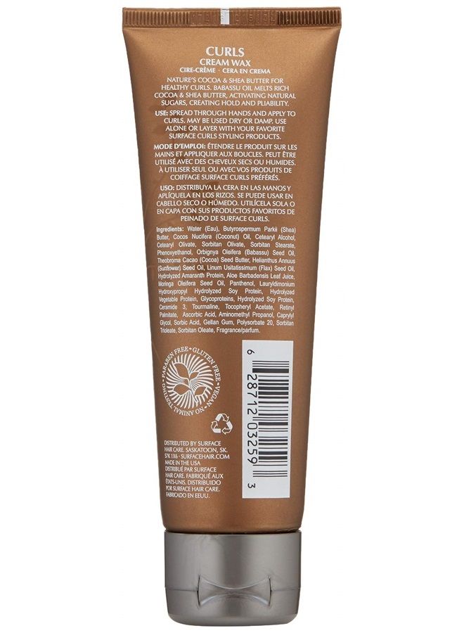 Surface Hair شمع كريم تجعيد الشعر، تحديد وإضافة لمعان وملمس للشعر المجعد، مع زبدة الكاكاو وزبدة الشيا، 4 أونصة سائلة. - Image 1