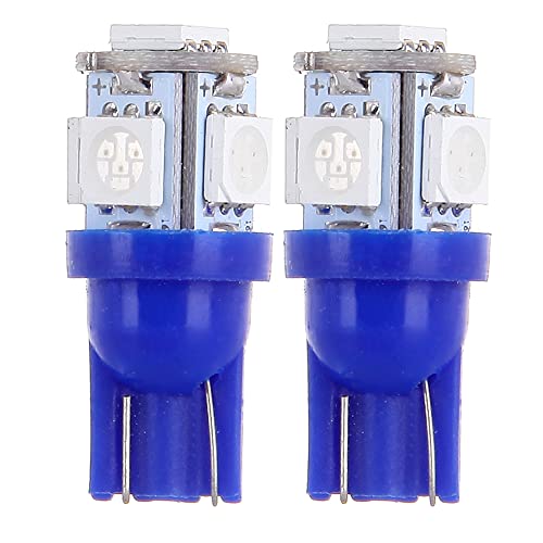 cciyu 194 Extremely Bright:LED Bulbs 5-5050-SMD Light Lamp License Plate Light Lamp Wedge T10 168 2825 W5W Blue Pack of 2 - Image 3