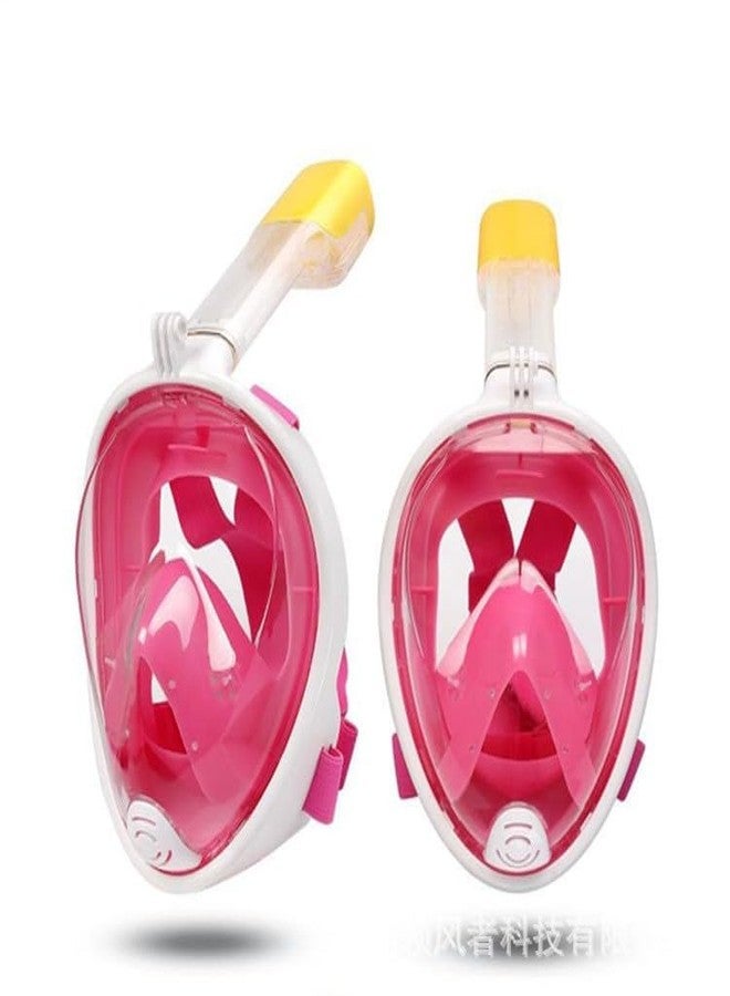 olpad Premium Full Face Snorkeling Mask, Comfortable Silicone Seal, Clear Anti-Leak & Anti-Fog Lens, 180 Degree Wide View, Integrated Dry Snorkel for Easy Breathing (Pink-L/XL) - Image 5