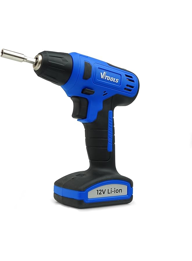 VTOOLS 12V Cordless Drill Driver With 13 Piece Bits Set 850 Rpm With Built In Lithium Ion 1.5Ah Battery 16Nm Torque 10Mm Chuck For Efficient Drilling And Fastening 2 Years Vt1216 - Image 3