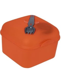 HEREVIN Orange Salad Bowl with Fork and Sauce  - Image 1