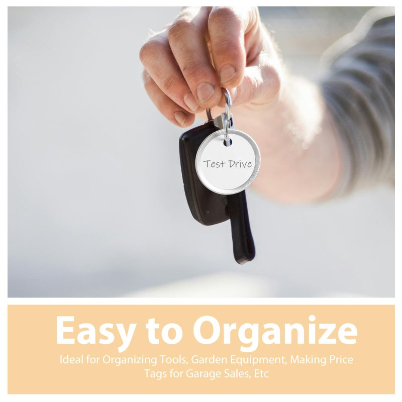 100 Pcs Round Paper Key Tags with Metal Rim Split Rings Writable Label Tags for Organizing Keys Tools Coding - Image 5