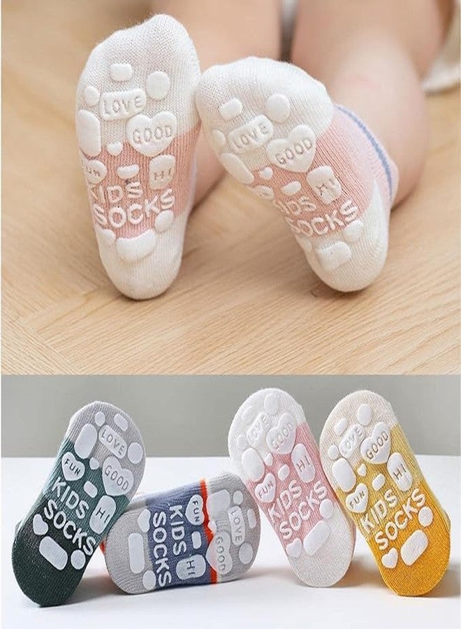 Zomify 5 Pairs Baby Socks Non Slip Toddler Socks Kids Cotton Grip Socks Anti Skid with Gripper Cartoon Pattern for Boys Girls 0-4 Years (Cartoon Socks) - Image 5
