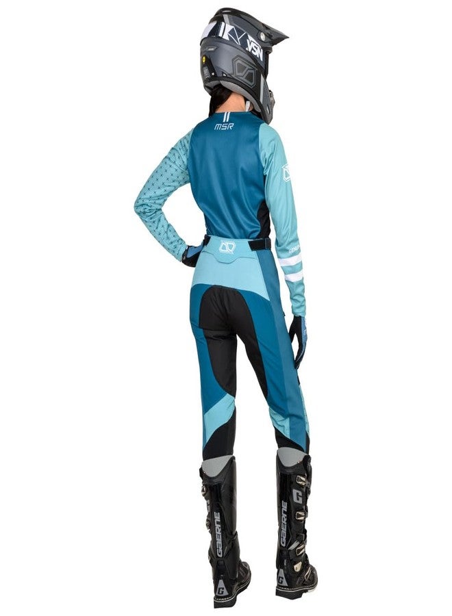 إم اس أر بنطلون نوفا نسائي من إم إس آر، لون أزرق مخضر، مقاس 2 - Image 4