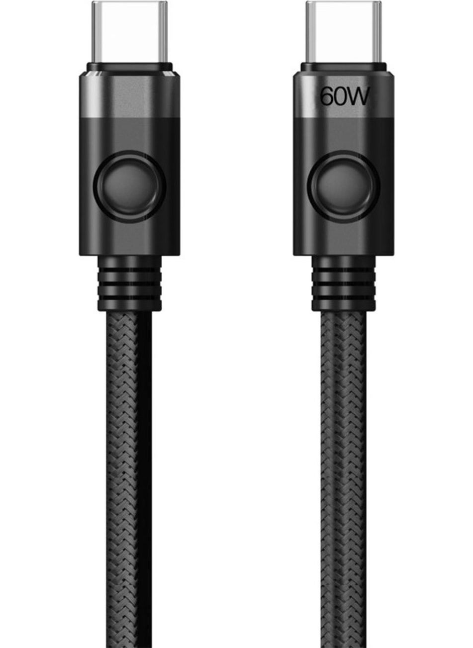 CDX-60CC-BK-BP 60W 3A Pd Type-C To Type-C Fast Charging and Data Cable 1 Meter Black