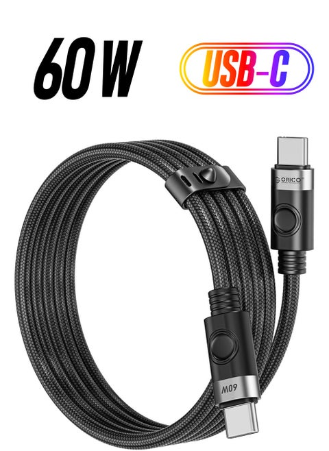 CDX-60CC-BK-BP 60W 3A Pd Type-C To Type-C Fast Charging and Data Cable 1 Meter Black