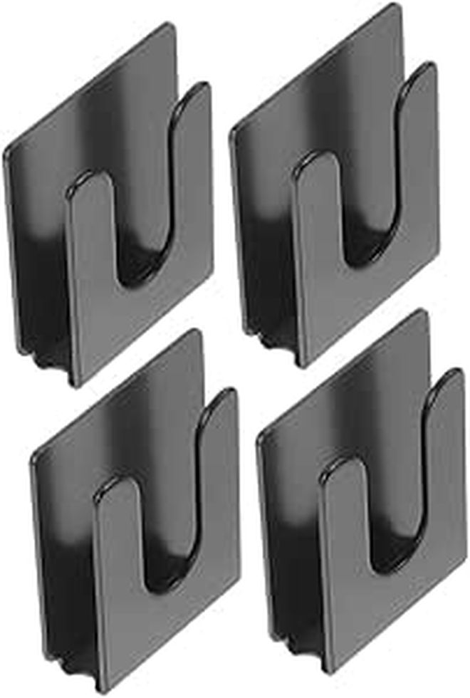 Operitacx 4 Pack Metal Car Radio Microphone Holder Clip Set With Backing Stable Mic Stand Mount For Vehicle And Office Use Black - Image 1