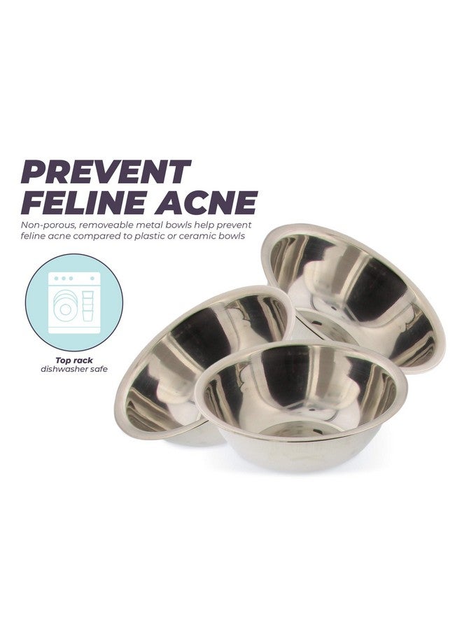 Etna Pet Store Elevated Cat Bowls  This Wooden, Raised Pet Feeder Promotes Better Digestion And Is Easy On The Joints  Multiple Cat Feeder With 3 Removable Cat Bowls For Food And Water  Brown - Image 5