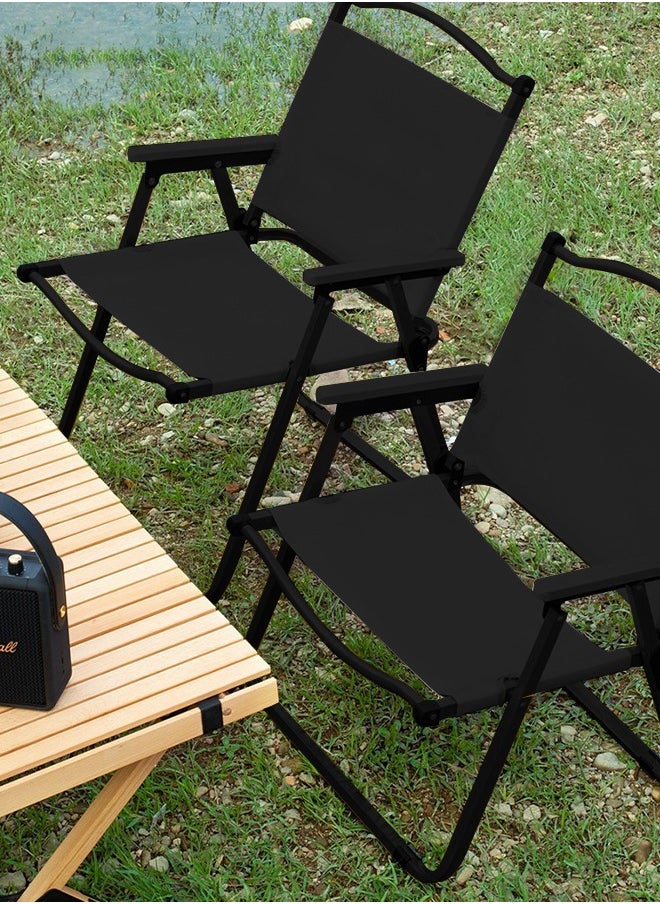 Golivn - Portable Folding Outdoor Camping Chair With Wood Grain Design Beige, Beach Chair Stable Ultralight Garden Chair for Picnic Backpack Hiking Fishing Travel - Image 1