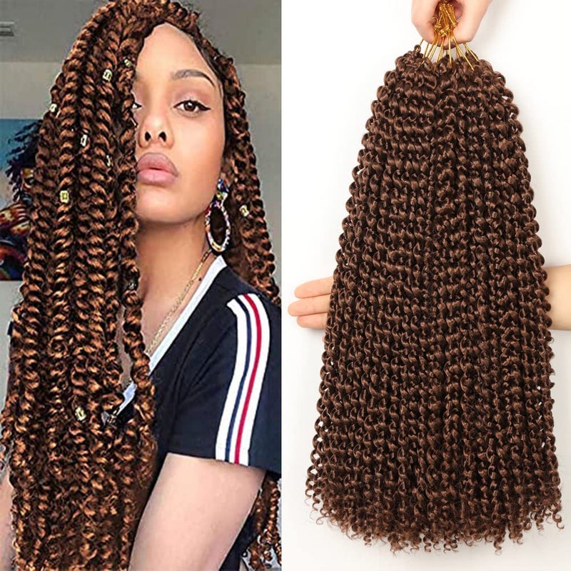 Passion Twist Hair 18 Inch Water Wave Synthetic Braids for 6 Packs Passion Twist Crochet Braiding Hair for Water Wave Hair 18 Inch 30