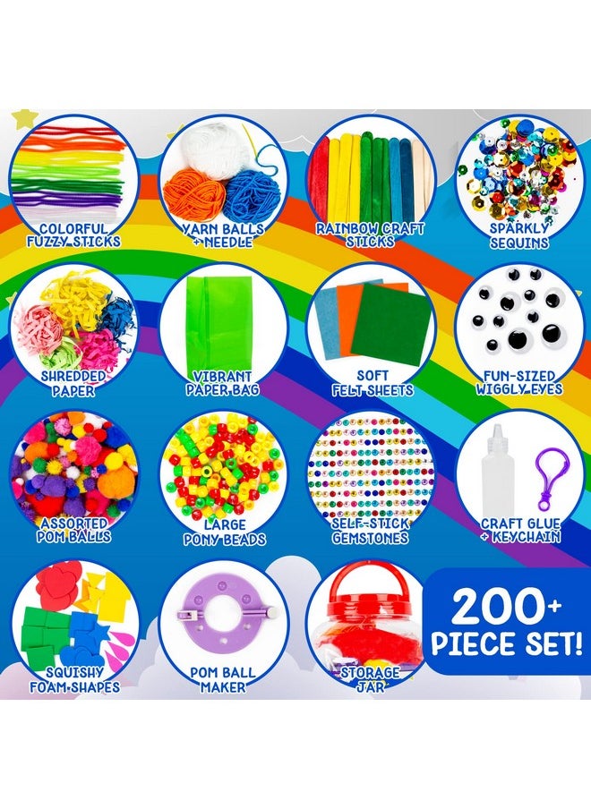made by me - Ultimate Jar Of Crafts 200+ Piece Rainbow Craft Supply Bundle Craft Supplies Starter Kit Great Arts & Crafts Kit For Travel And Onthego Perfect For Kids And Adults Ages 6+ - Image 1