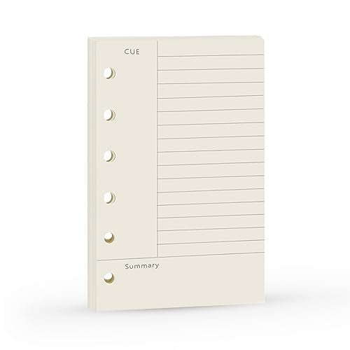 Harphia A7 Cornell Design Planner Refill 6 Holes Notebook Binder Refills, A7 College Rule Note Linned Planner Inserts for Filofax 100gsm Paper Pocket Size, 4.84 x 3.23'', Harphia - Image 1