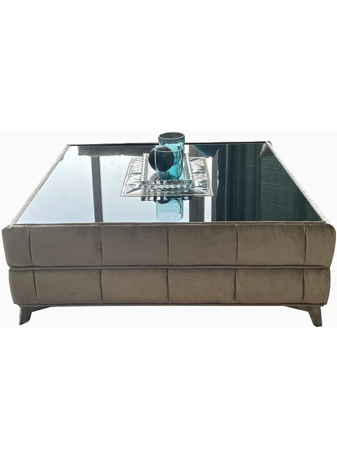 R2R FURNITURE Colvette Premium Coffee Table With Soft Velvet Exterior (W 90 X D 90 X H 37 Cm) - Image 1