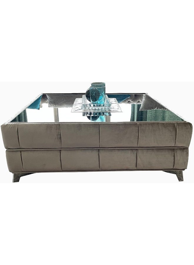 R2R FURNITURE Colvette Premium Coffee Table With Soft Velvet Exterior (W 90 X D 90 X H 37 Cm) - Image 2