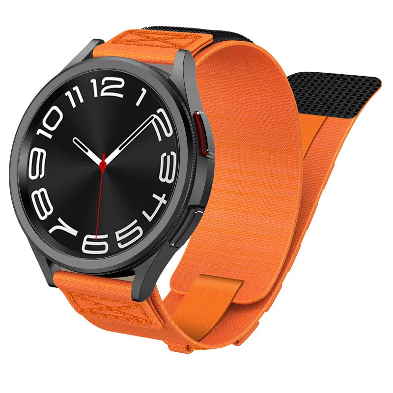 erorex 22Mm Universal Braided Cord Nylon Hook And Loop Fastener Watch Band(Orange) - Image 1