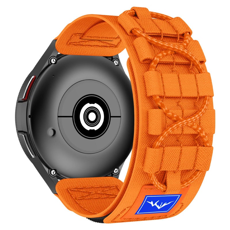 erorex 22Mm Universal Braided Cord Nylon Hook And Loop Fastener Watch Band(Orange) - Image 2