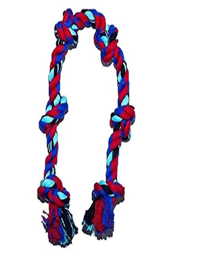 Pet Guard 6 Knots Cotton Rope Dog Chew Toy for Medium to Adult Dogs 30 Inch Long - Extra Durable Indestructible Dog Toy for Aggressive Chewers and Large Dog Breeds (Multi Coloured) (XXL) - Image 2