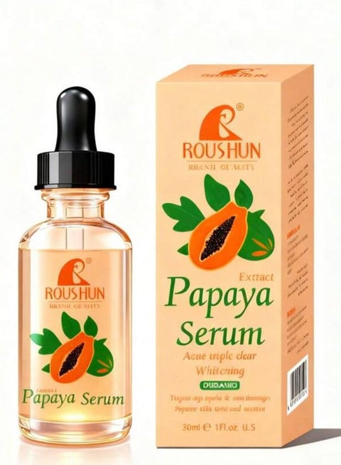 ROUSHUN Papaya Extract Face Serum for Brightening, Hydration & Acne Care – 30ml