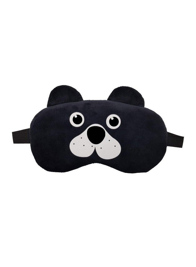 Jenna Fabric Cute Sleeping Eye Shade Mask Cover For Insomnia, Meditation, Puffy Eyes And Dark Circles Velvet Puppy Black - Image 1