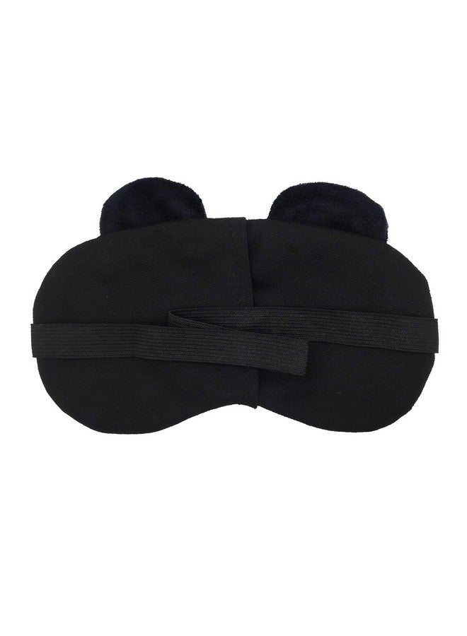 Jenna Fabric Cute Sleeping Eye Shade Mask Cover For Insomnia, Meditation, Puffy Eyes And Dark Circles Velvet Puppy Black - Image 2