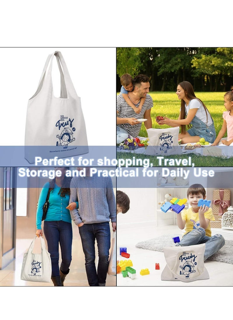 SYOSI - Canvas Tote Bags with Inner Pocket Reusable Grocery Bags Bulk Reusable Shopping Bags Large Capacity - Image 1