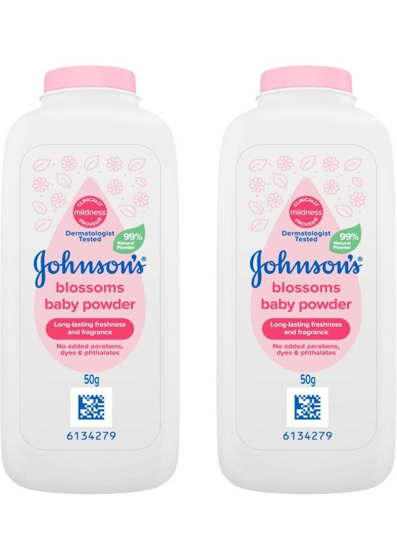 Johnson's Baby blossoms baby powder 2 Pcs 2*50 g - Image 2