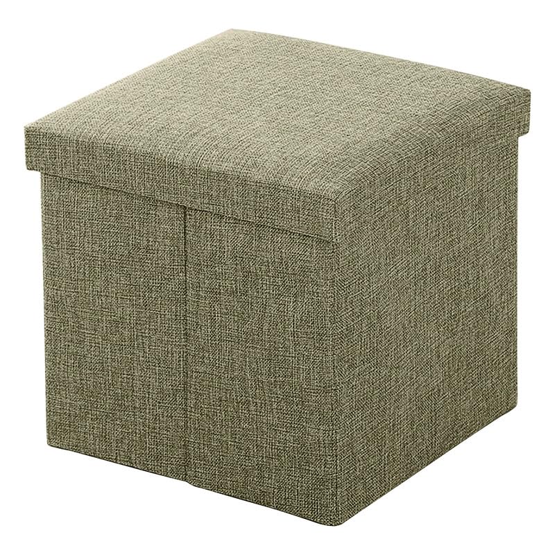 Prime Pick Home Storage Stool Multipurpose Organizer Seat with Cushion Foldable Lightweight Portable Storage Ottoman with Ample Storage for Living Room Bedroom Brown Pack of 1 - Image 1