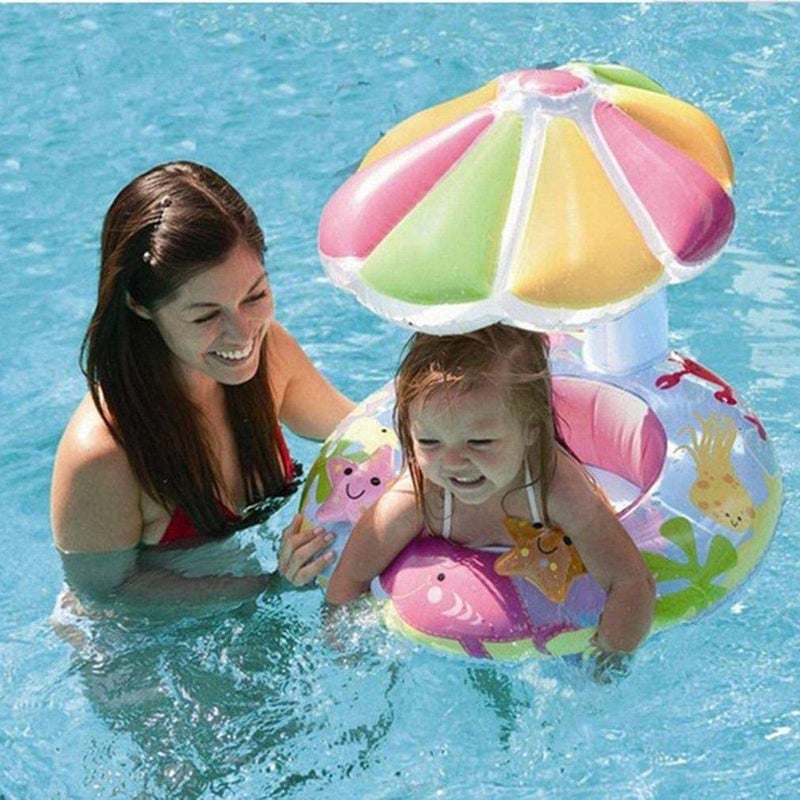 Delzon Baby Float Boat Baby Swimming Float Inflatable Swim Ring with Beach Pool Water Toys Accessories Suit for Children Inflatable Baby Toddler Pool Float Swimming Ring - Image 2