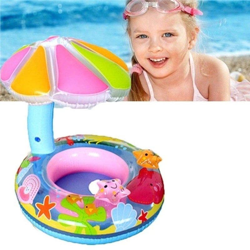 Delzon Baby Float Boat Baby Swimming Float Inflatable Swim Ring with Beach Pool Water Toys Accessories Suit for Children Inflatable Baby Toddler Pool Float Swimming Ring - Image 3