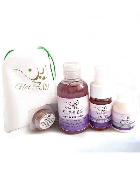 Zein Body care set 4 pcs, K!sses, (body splash30 ml, shower gel 100 ml, body lotion 30 ml, Vaseline  alternative 5gm)