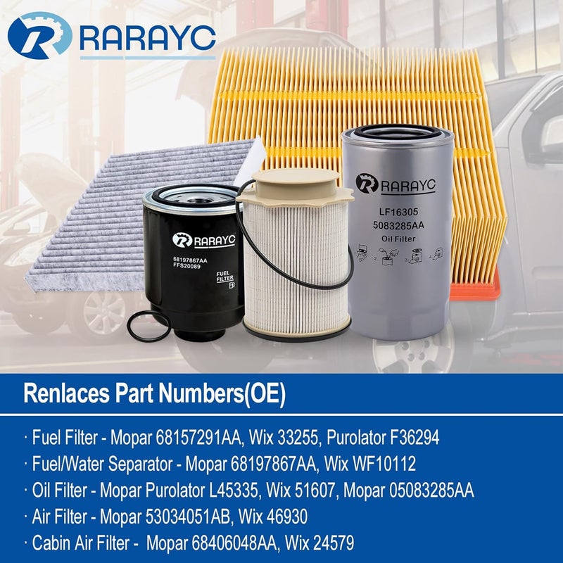 RARAYC 6.7L Cummins Fuel Filter Kit for Dodge Ram 2500 3500 4500 5500 (2013-2018) - Image 3