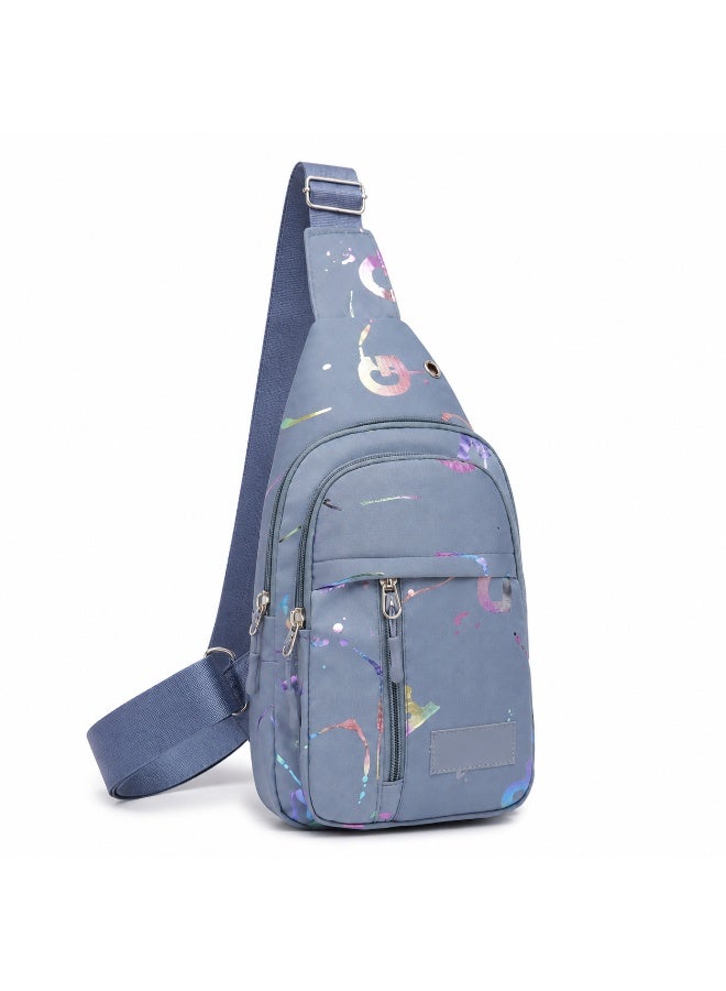 zoba Girls' crossbody bag with a modern design and multiple zippers – blue with glittery patterns – lightweight and practical for everyday use - Image 5