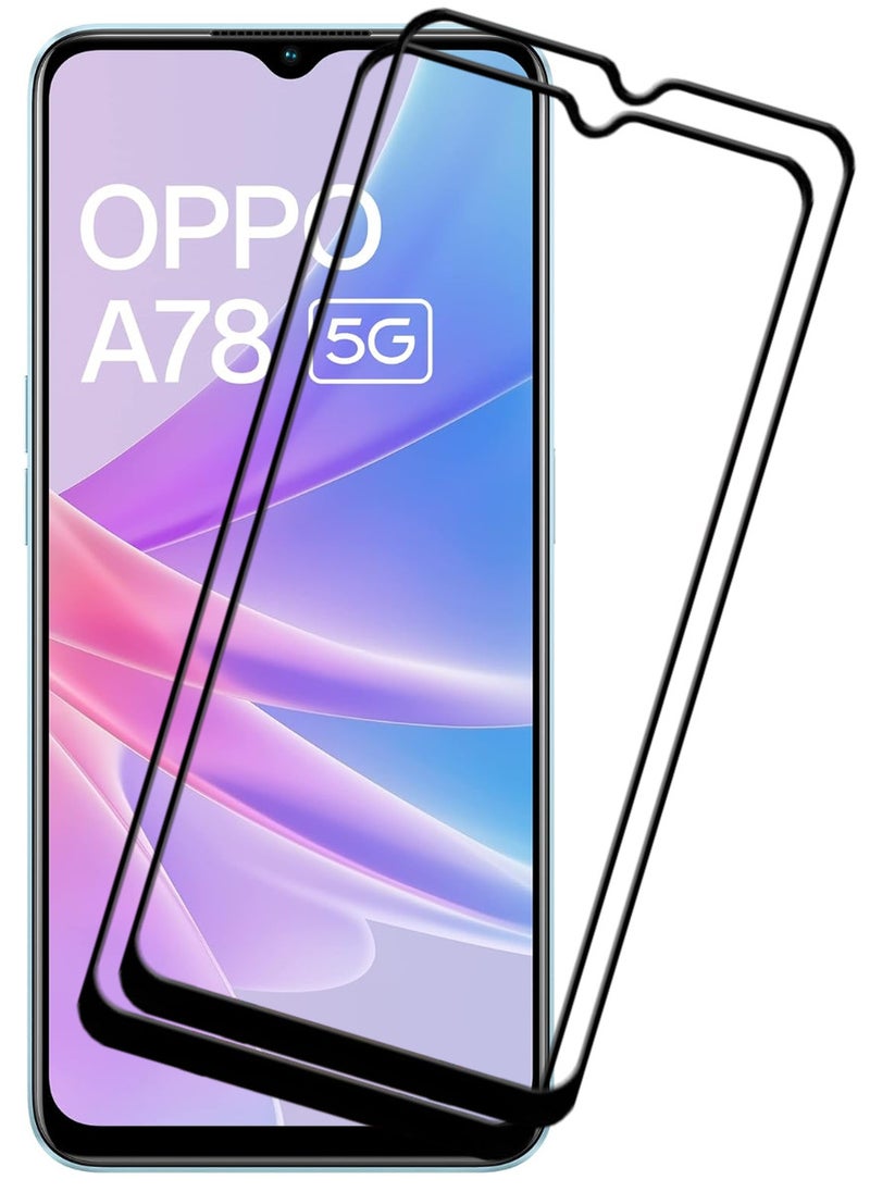 ACLIX 2 Pieces Antistatic ESD Dustproof Premium Quality High Definition Tempered Glass Screen Protector Designed For Oppo A78 - Image 1