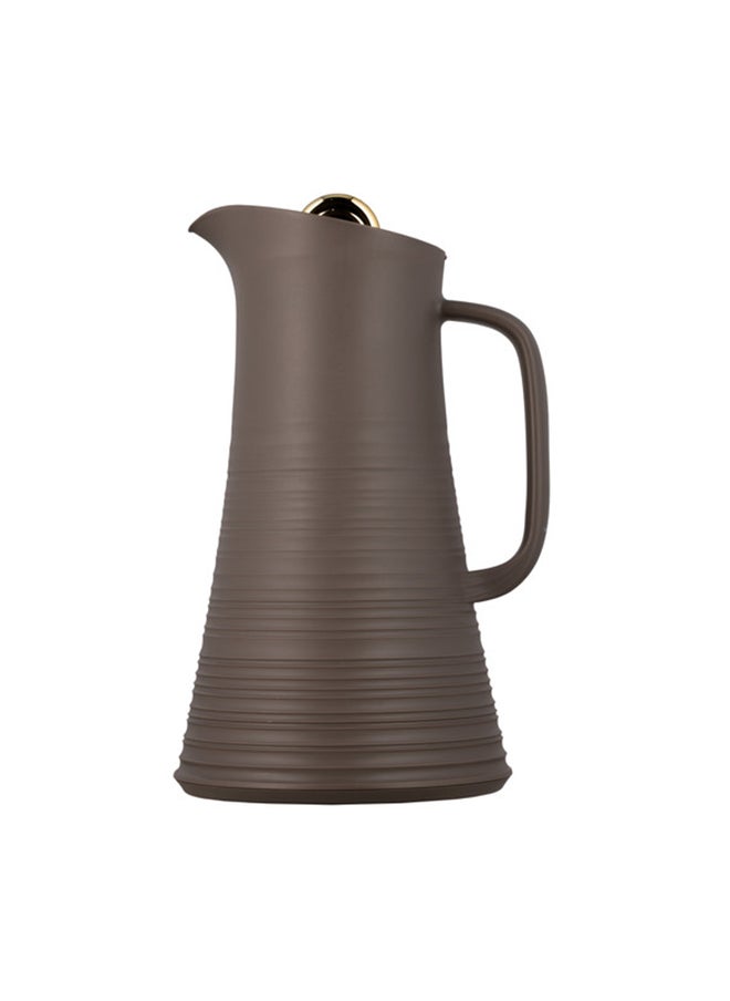 Alsaif Deva Coffee And Tea Vacuum Flask , Size: 1.0 Liter, Color:  Brown/Gold  - Image 1
