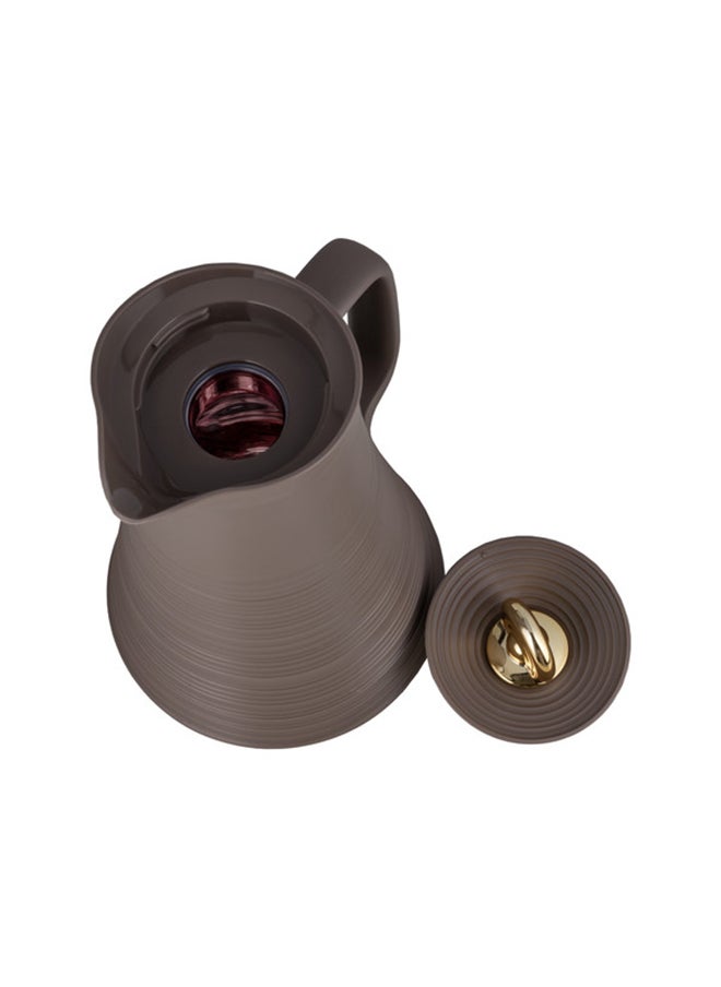 Alsaif Deva Coffee And Tea Vacuum Flask , Size: 1.0 Liter, Color:  Brown/Gold  - Image 4
