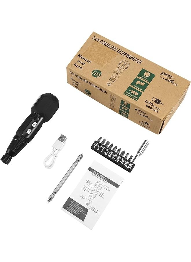 erorex - Electric Screwdriver Cordless Rechargeable Power Screwdrivers Set Portable Automatic Home Repair Tool Kit With Led Lights And Usb Cable - Image 1