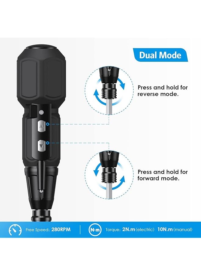 erorex - Electric Screwdriver Cordless Rechargeable Power Screwdrivers Set Portable Automatic Home Repair Tool Kit With Led Lights And Usb Cable - Image 1