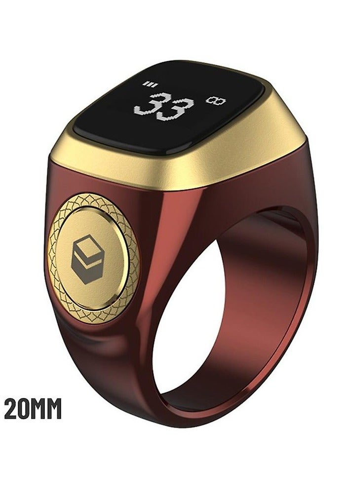 Smart Zikr Ring Lite Brown 20MM - Image 1