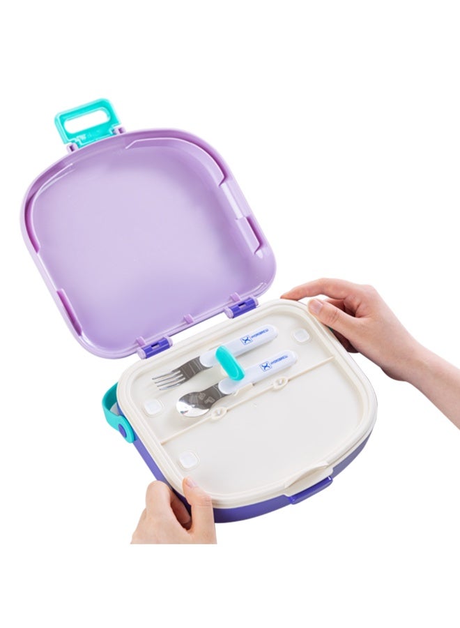 HYDROBREW 4 Compartment Bento Lunch Box w/ Spoon & Fork Set - Lilac - Image 4