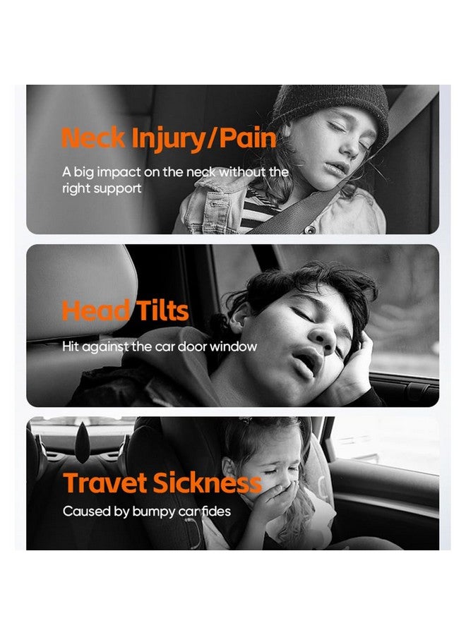 Fanxin Car Headrest Pillow with Hook, Adjustable Car Seat Neck Support with Memory Foam & Ice Silk, 360° Rotating Travel Sleeping Headrest for Kids & Adults (1 Eye Mask Included) - Image 4