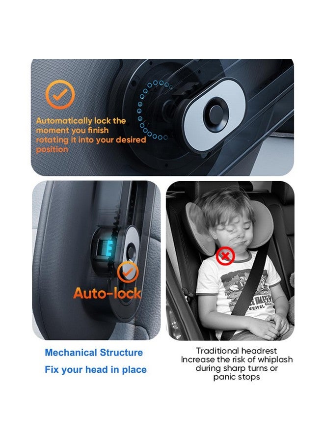 Fanxin Car Headrest Pillow with Hook, Adjustable Car Seat Neck Support with Memory Foam & Ice Silk, 360° Rotating Travel Sleeping Headrest for Kids & Adults (1 Eye Mask Included) - Image 5