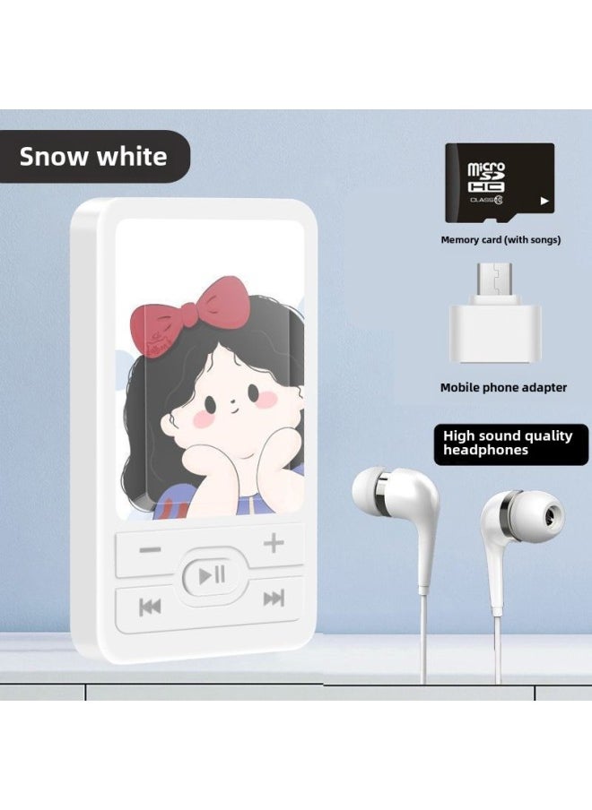 طلاب يستمعون إلى الموسيقى Mp3 ووكمان طلاب المدارس الثانوية الأولاد والبنات مشغل موسيقى رياضي محمول صغير تشانغماي - لون الجسم: A1 أبيض ثلجي - سعة الذاكرة: بدون صوت خارجي 32 جيجابايت يمكنه حفظ 8000 أغنية + مجموعة مكونة من 4 قطع - Image 1