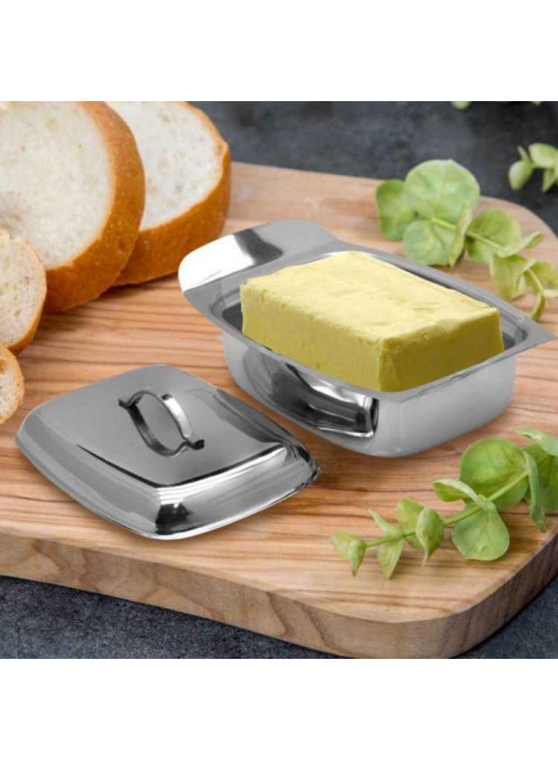Steel Butter Dish Stylish Brushed Stainless Steel