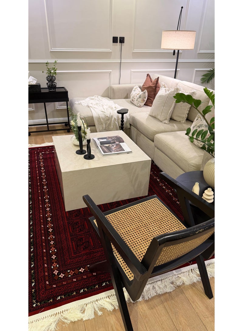 سجادتي سجادة سدو تراثية بنمط عربي أصيل فاخر للمجالس والجلسات الخارجية والتخييم وديكور المنزل  باللون الأحمر مقاس 200 × 300 سم - Image 4